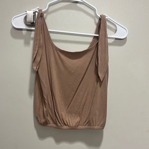 cropped taupe tank